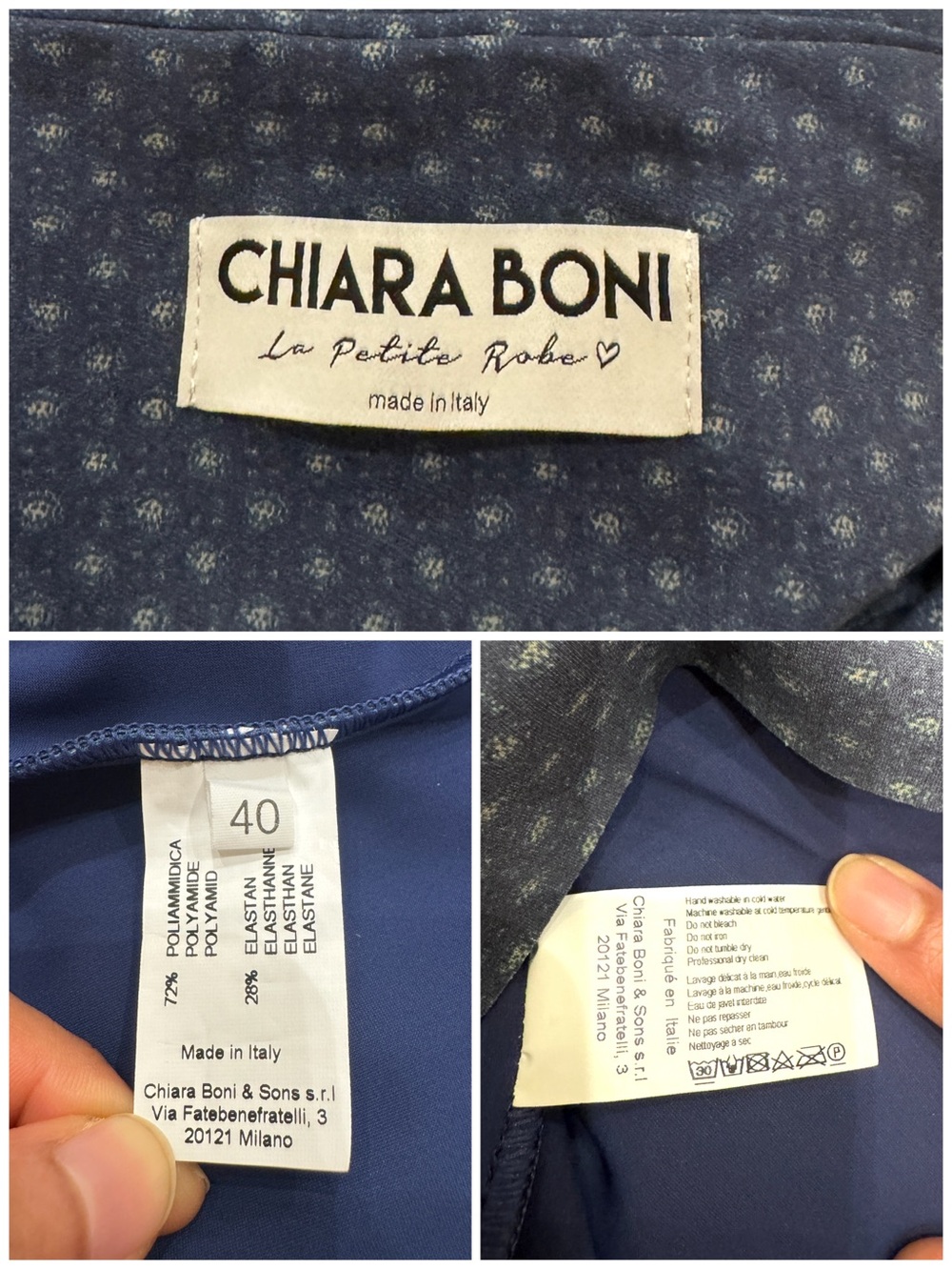 NWT Chiara Boni Dotted Ruffle Sheath Dress US 4; IT 40 - Picture 11 of 11